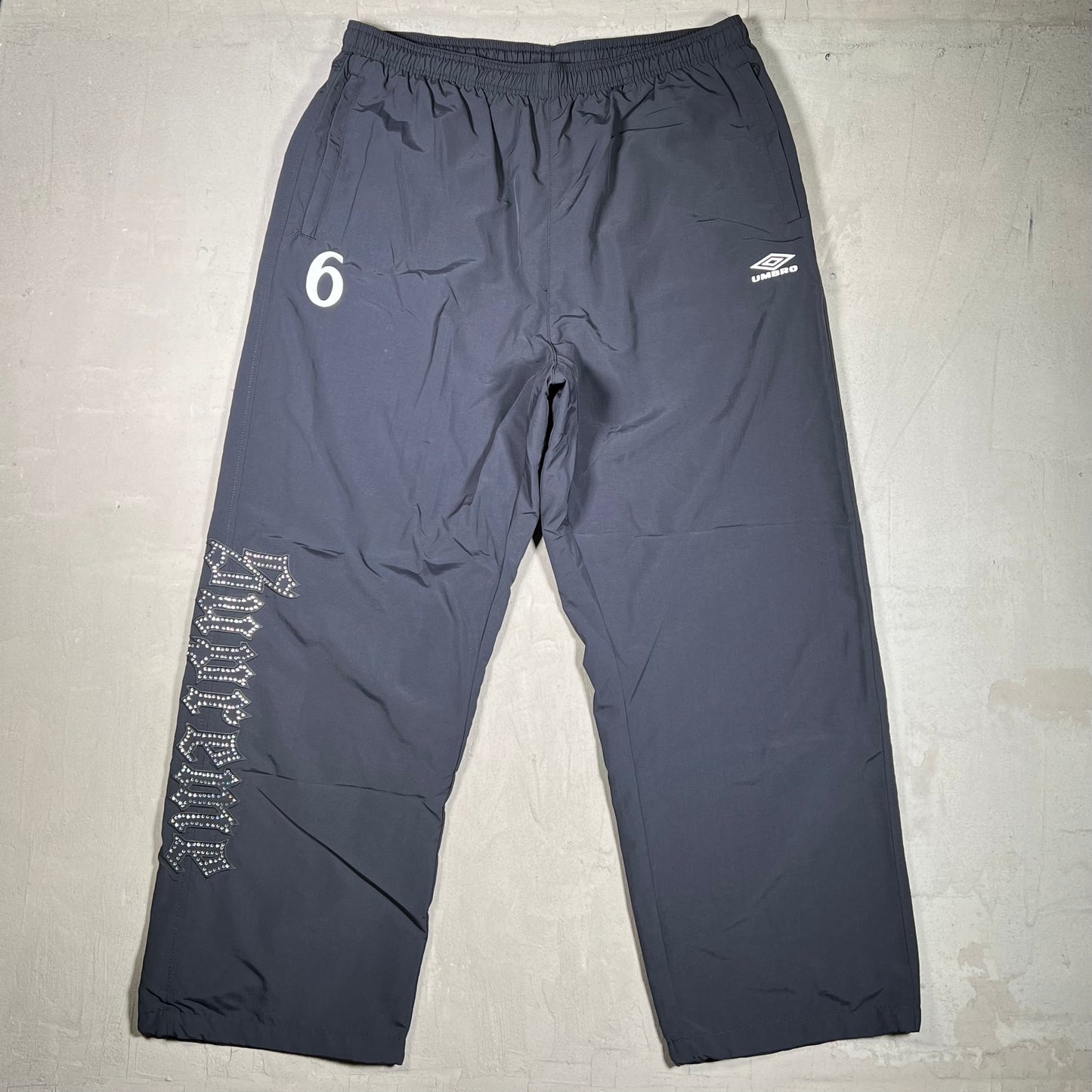 Supreme Umbro Rhinestone Black Track Sweatpants Size XXL NEW x17916