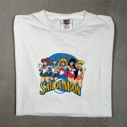 1998 Sailor Moon Cast Promo White Tee Size XL USED v19786