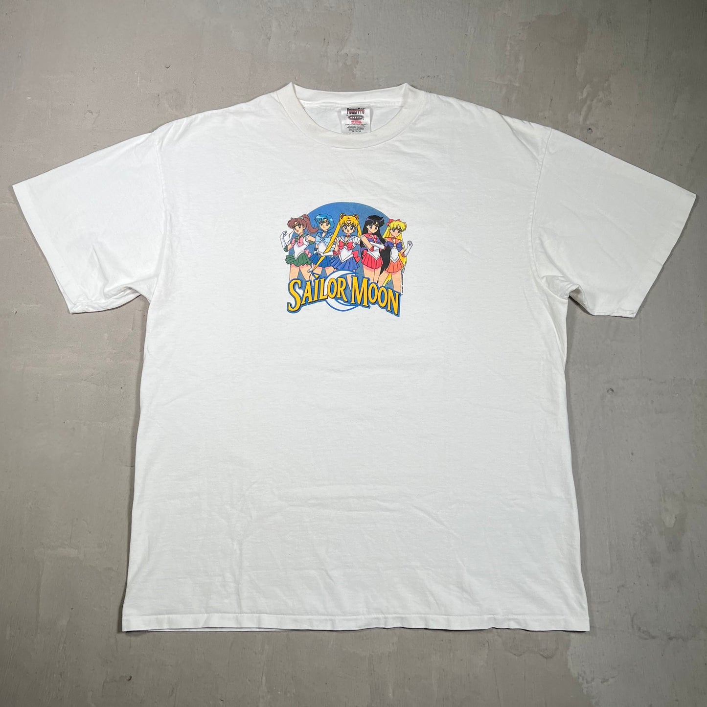 1998 Sailor Moon Cast Promo White Tee Size XL USED v19786