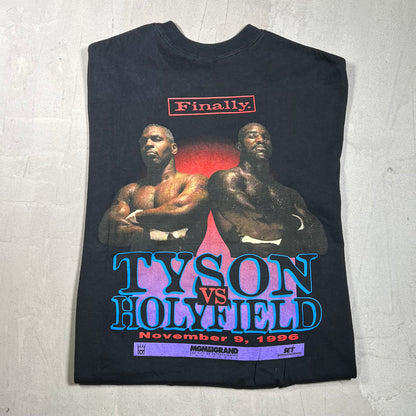 1996 Mike Tyson Holyfield MGM Grand Boxing Match Black Tee Size Large USED v19789