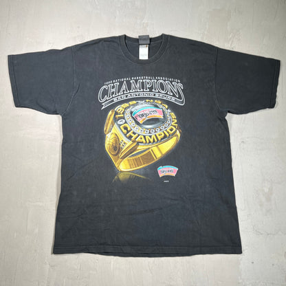 1999 San Antonio Spurs Champs Ring Black Tee Size XL USED v19792
