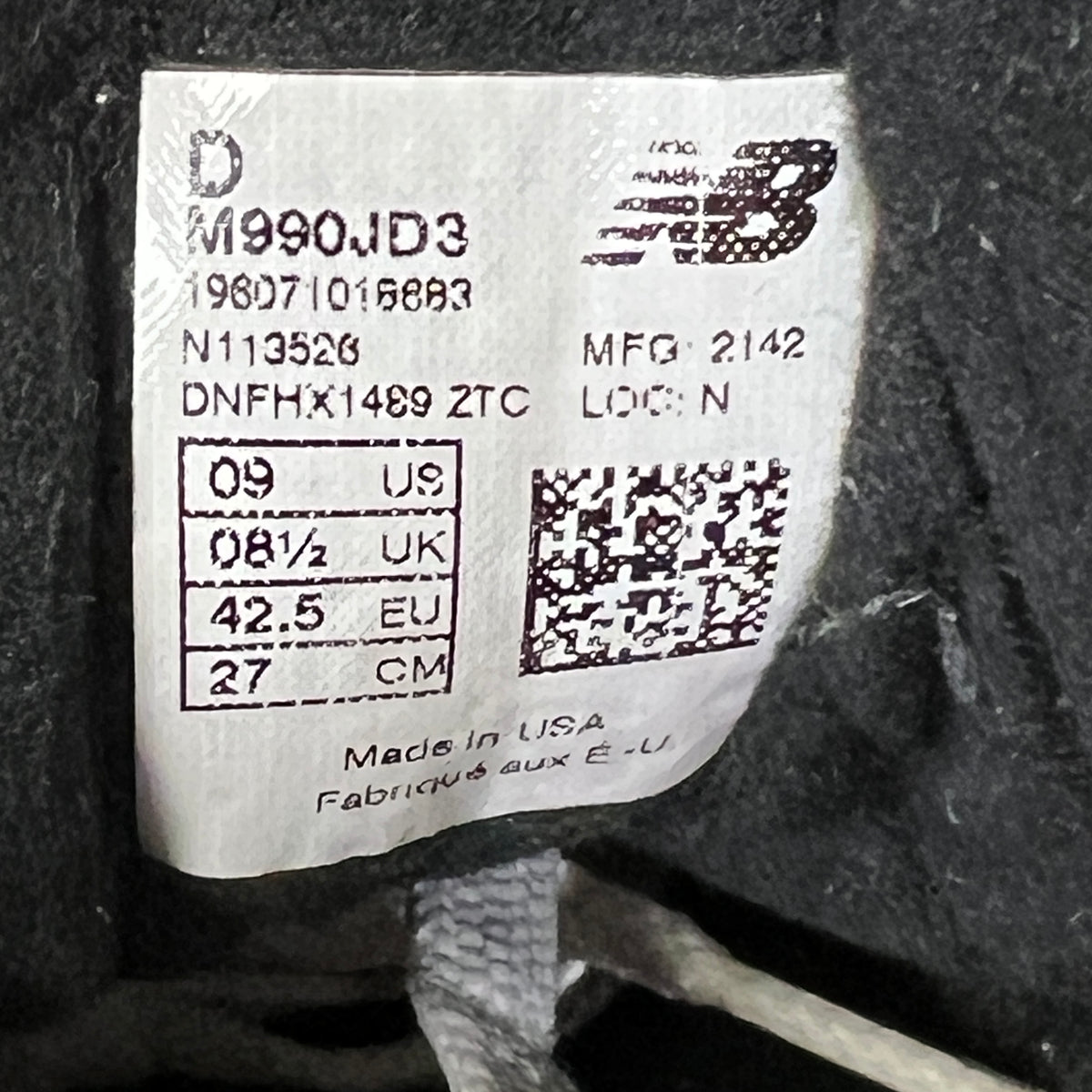 New Balance 990v3 JJJJound Olive (2022) Size 9 USED s23313