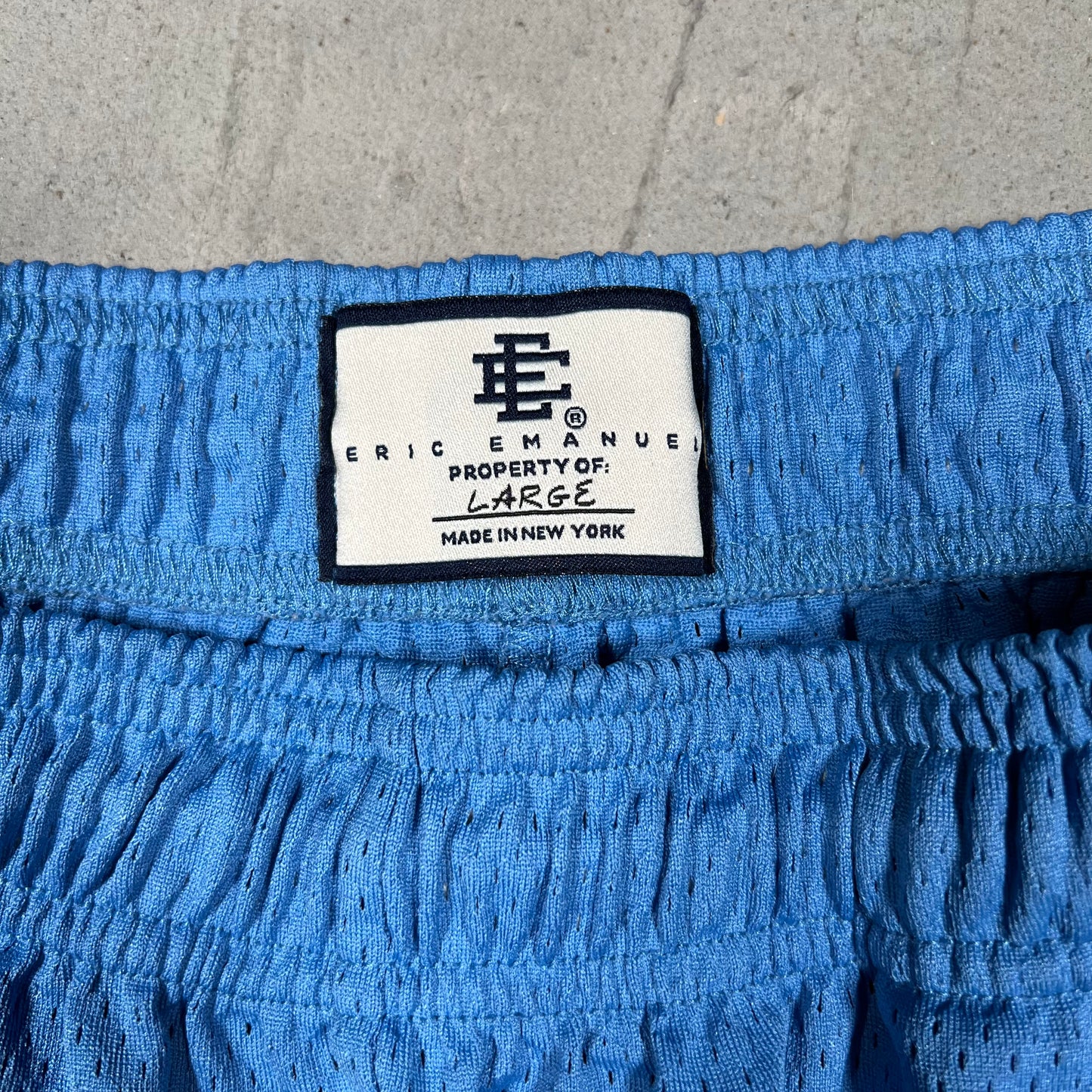 Eric Emanuel Bolt Blue/Yellow Shorts Size Large USED x17921