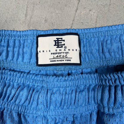 Eric Emanuel Bolt Blue/Yellow Shorts Size Large USED x17921