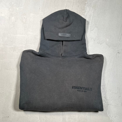 Fear of God FOG Essentials Fadded Black Hoodie Size Small USED x17905