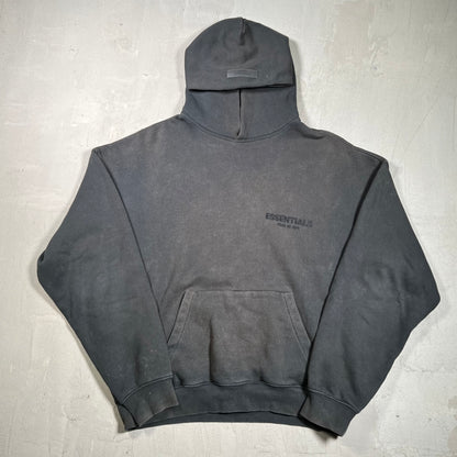 Fear of God FOG Essentials Fadded Black Hoodie Size Small USED x17905