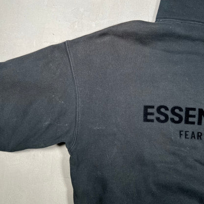 Fear of God FOG Essentials Fadded Black Hoodie Size Small USED x17905