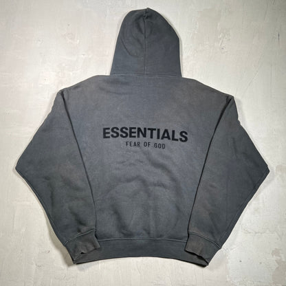 Fear of God FOG Essentials Fadded Black Hoodie Size Small USED x17905