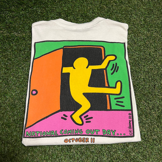 1988 Keith Harring National Coming Out Day Tee Size Large USED V9879