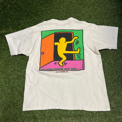 1988 Keith Harring National Coming Out Day Tee Size Large USED V9879