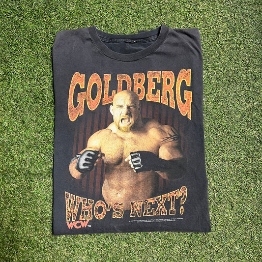 1992 WWF Goldberg who's next tee grey Size Large USED v14079