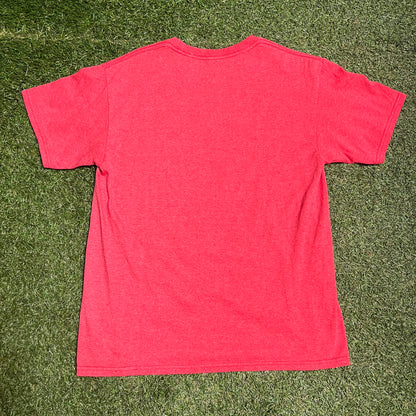 Tuned Up Taz New Age Print Red Tee Size XL USED v11869