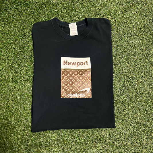 LV Newport Cigarettes Bootleg Tee Size XL USED v12719