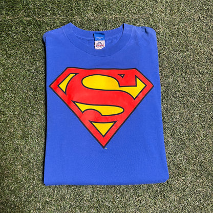 Superman Simple Logo Tee Blue Size XL USED v5715