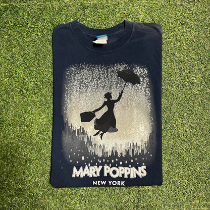 Mary Poppins Glitter Tee Size Small USED v4609