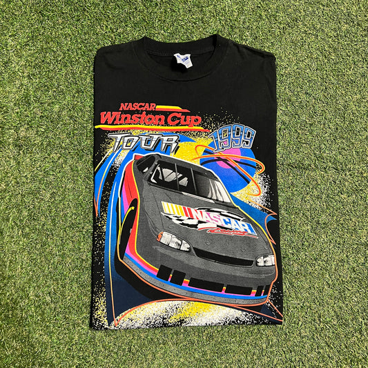 1999 Nascar Winston Cup Tour Racing Black Tee Size Large USED v15864