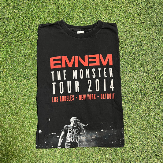 2014 Eminem Monster Tour Black Tee Size Medium USED v1317