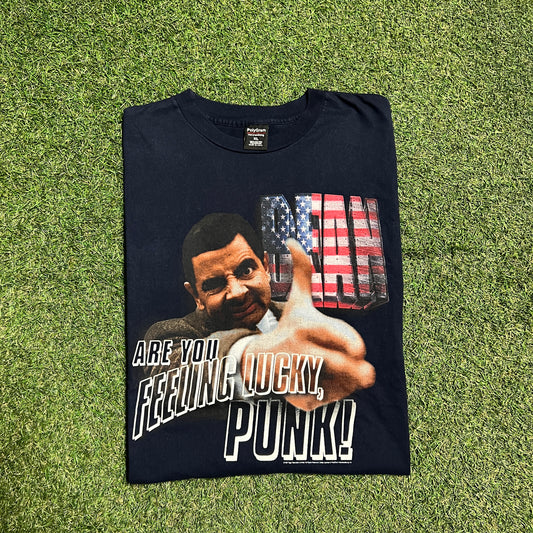 1997 Mr Bean Are you Feeling Lucky Punk Navy Tee Size XL USED v4027