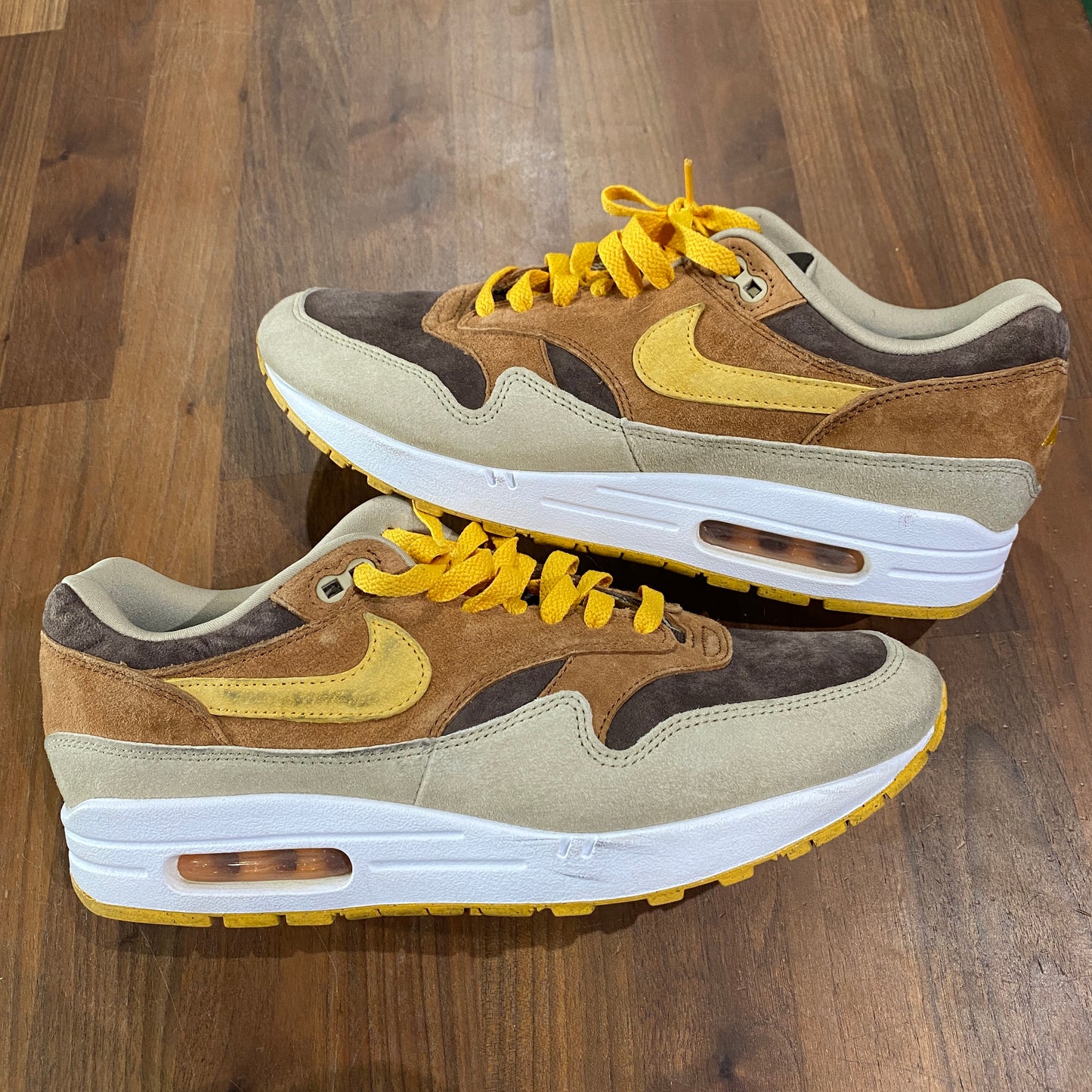 Nike Air Max 1 Duck Pecan Yellow Ochre Size 10.5 USED NO BOX s14311