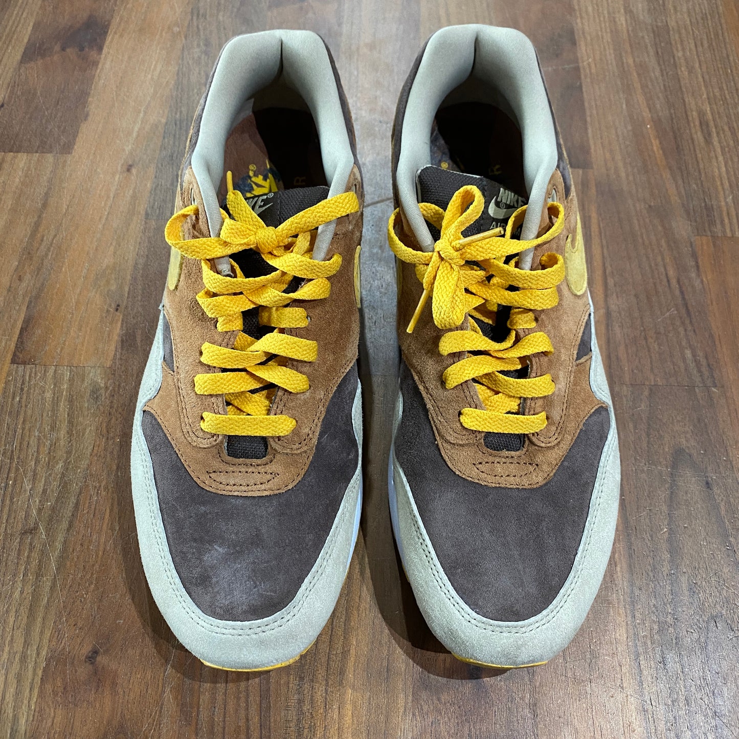 Nike Air Max 1 Duck Pecan Yellow Ochre Size 10.5 USED NO BOX s14311