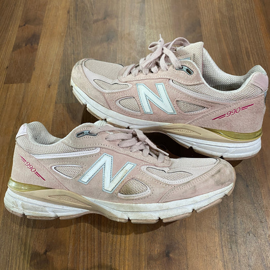 New Balance 990v4 Pink Ribbon Faded Rose Size 10 USED NO BOX S14313