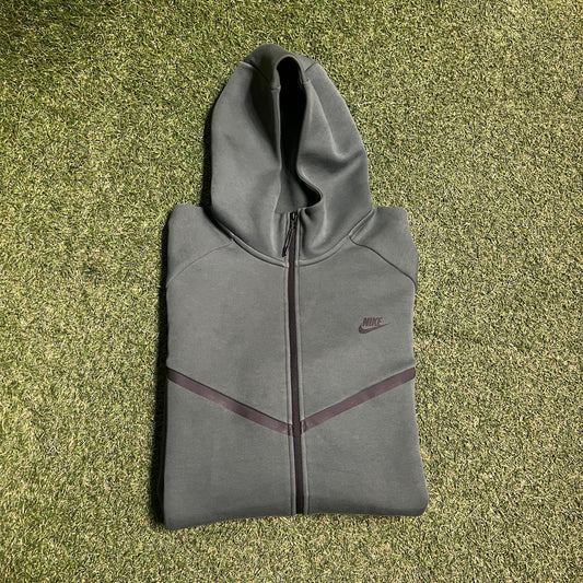 Nike Tech Green Zip Up Hoodie Size XXL USED v15931