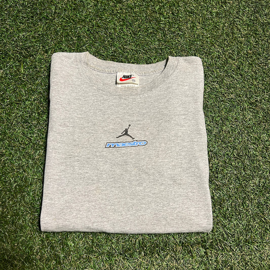 1990s Jordan Brand Maestro Gray Tee Size Medium USED v6553