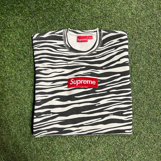 Supreme Box Logo Zebra Crewneck Size Large NEW x11588