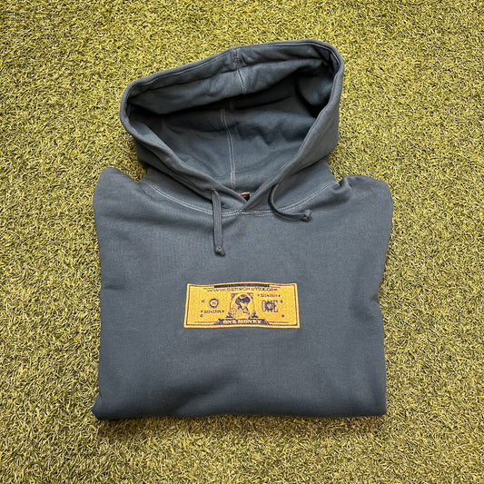 Derschutze One Dollar Blue Hoodie Size Medium USED v15363