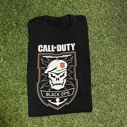 Call of Duty 4 Black Ops Promo Black Tee Size Small USED v14097