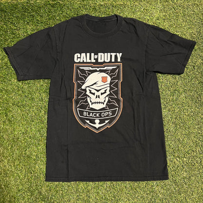 Call of Duty 4 Black Ops Promo Black Tee Size Small USED v14097