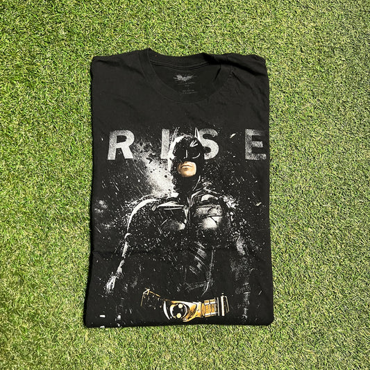 2012 The Dark Knight Rises Promo Black Tee Size Large USED v14096