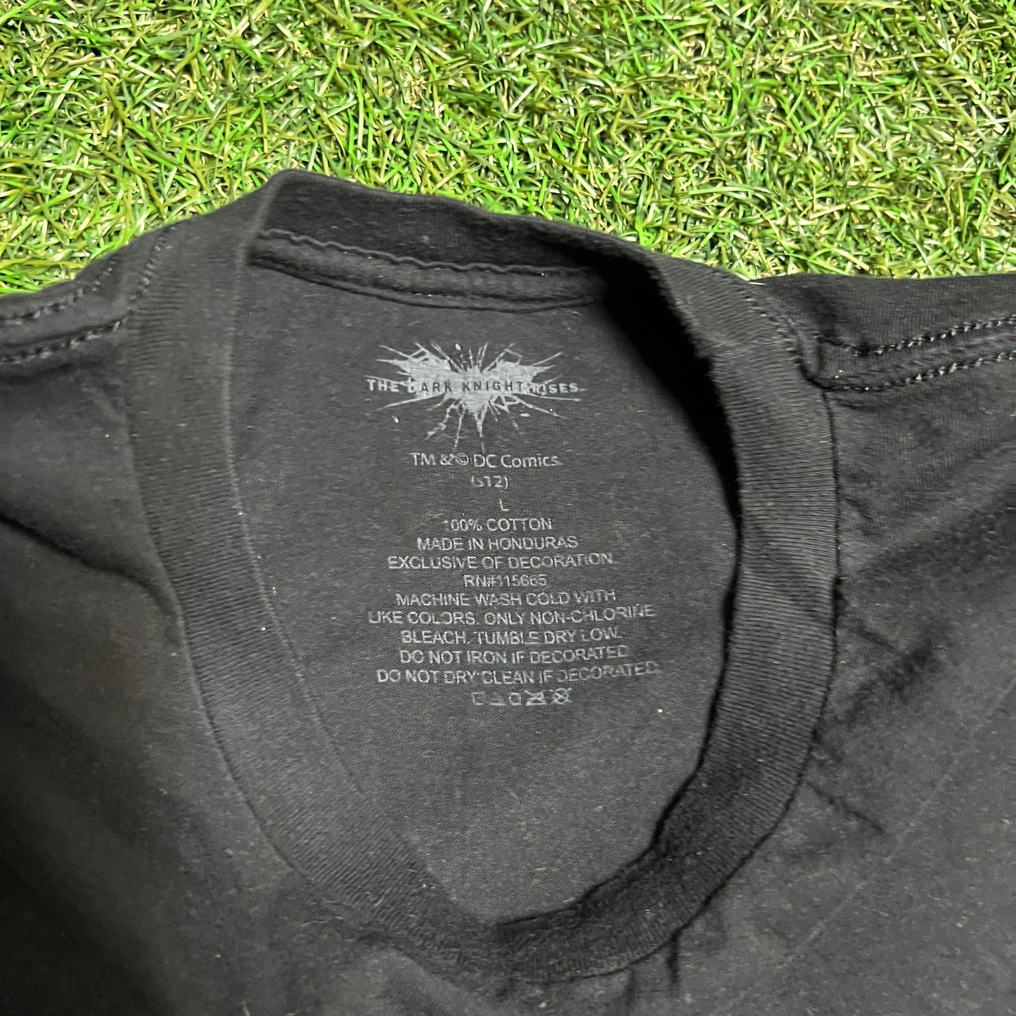 2012 The Dark Knight Rises Promo Black Tee Size Large USED v14096