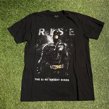 2012 The Dark Knight Rises Promo Black Tee Size Large USED v14096