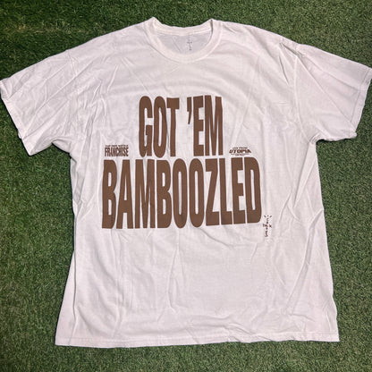 Travis Scott Got Em Bamboozled White Tee Size XLUSED x11639