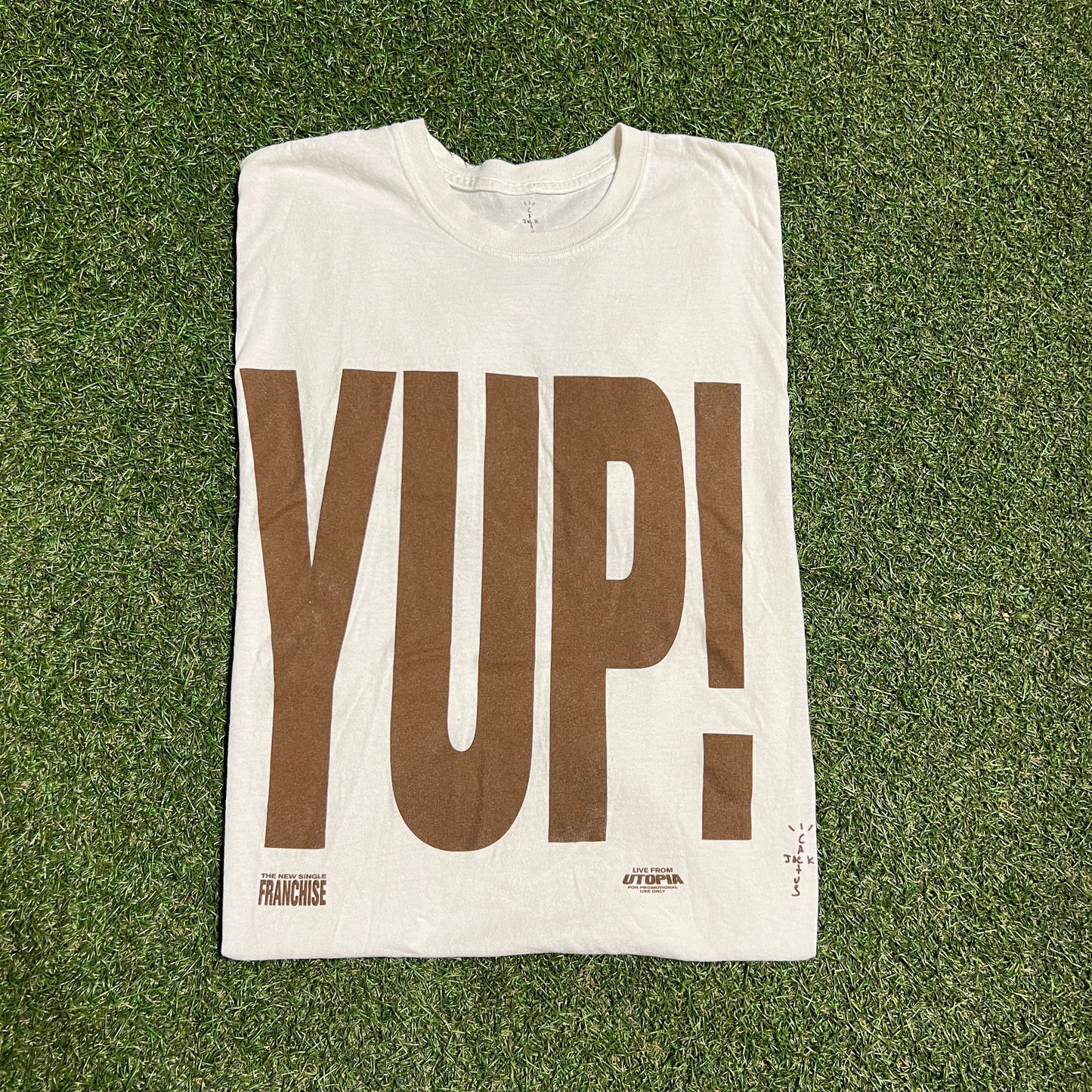 Travis Scott Franchise Promo YUP! White Tee Size One Size USED x13390