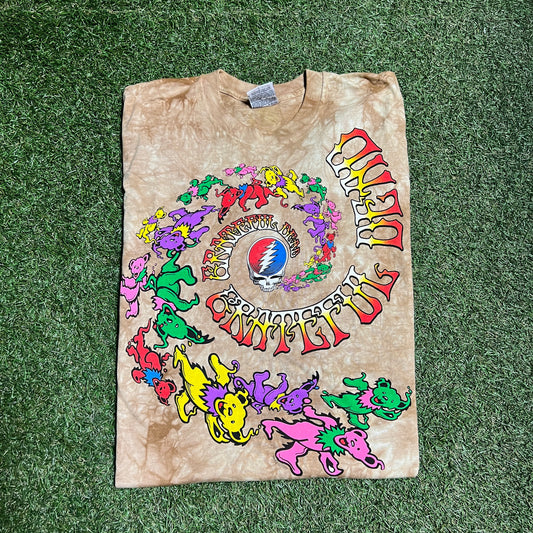 Grateful Dead 2000s Swirl Bear Brown Tie Dye Tee Size XL USED v9920
