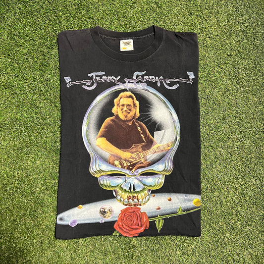 1995 Grateful Dead Jerry Garcia Skeleton Head Out Size Large USED v10598
