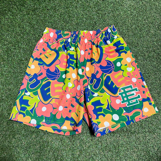 Eric Emanuel Hawaiian/Neon Shorts Size Medium USED x13394
