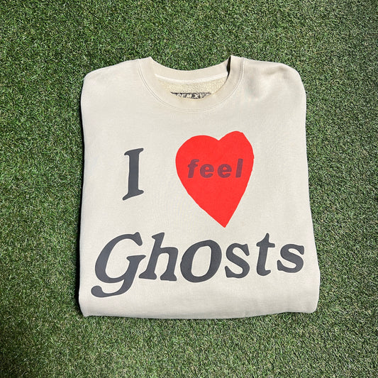 CPFM Kids See Ghost Kanye Cudi I feel Ghosts Tan Crewneck Size Large USED x3041