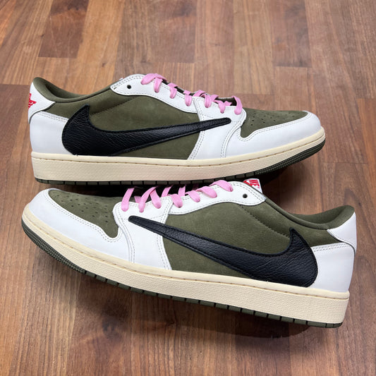Jordan 1 Travis Scott Low Medium Olive Size 12.5 USED s15829