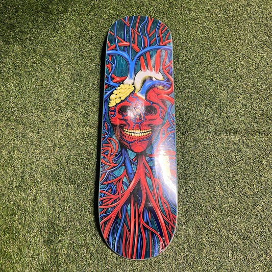 StrangeLove Heart Skull Blue Skateboard NEW x12486