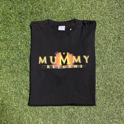 The Mummy Returns 2001 Black Tee DRYROT Size XL USED v11985