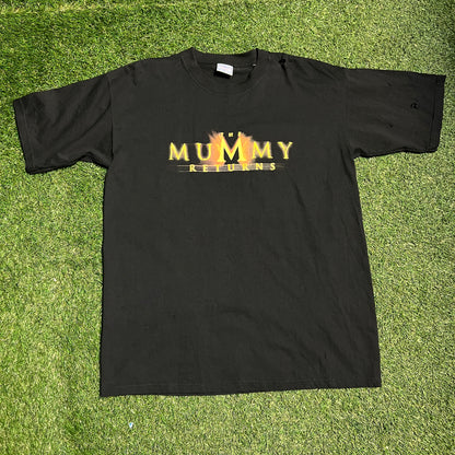 The Mummy Returns 2001 Black Tee DRYROT Size XL USED v11985