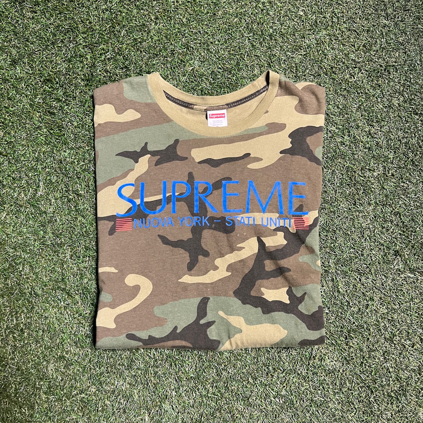 Supreme Nuova York-Stati Uniti Tee Camo Size XL USED x9556