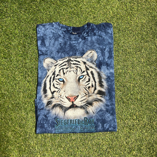 Seigfried & Roy White Tiger Blue Tee Size XL USED V12747