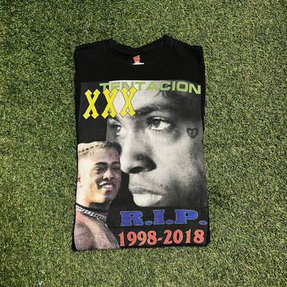 RIP XXXtentacion Stop The Violence Black Tee Size Small Hanes tag USED x9883