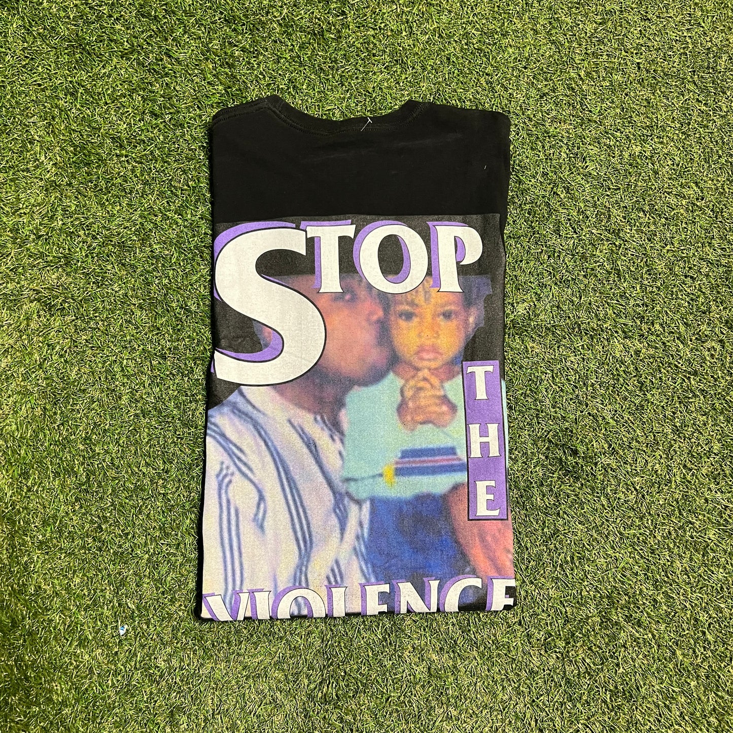 RIP XXXtentacion Stop The Violence Black Tee Size Small Hanes tag USED x9883