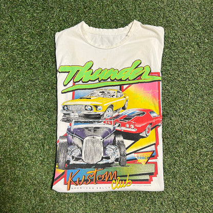 1984 Kustom Club Rally Racing White Tee Size Medium USED v15074