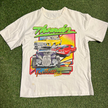 1984 Kustom Club Rally Racing White Tee Size Medium USED v15074